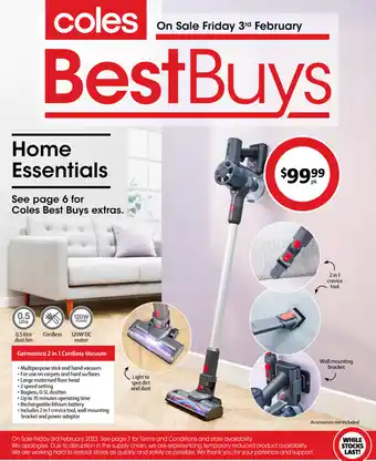 Coles Germanica 2 in 1 Cordless Vacuum offer