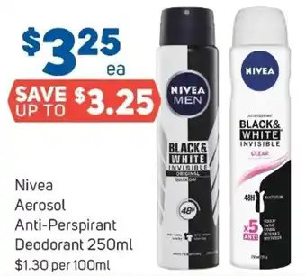 Foodland Nivea Aerosol Anti-Perspirant Deodorant 250ml offer