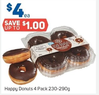 Foodland Happy Donuts 4 Pack 230-290g offer
