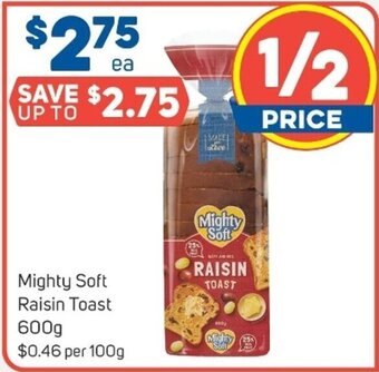 Foodland Mighty Soft Raisin Toast 600g offer