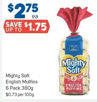 Foodland Mighty Soft English Muffins 6 Pack 380g offer