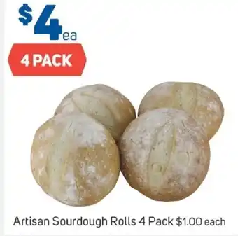Foodland Artisan Sourdough Rolls 4 Pack offer