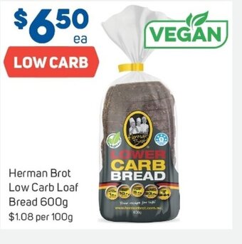 Foodland Herman Brot Low Carb Loaf Bread 600g offer