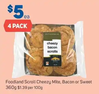 Foodland Foodland Scroll Cheezy Mite, Bacon or Sweet 360g offer