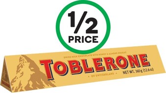 Woolworths Toblerone Milk 360g offer