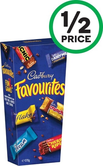 Woolworths Cadbury Favourites 570g offer