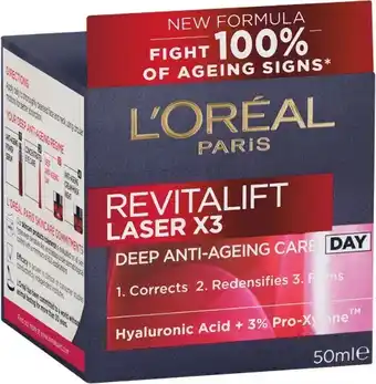 Woolworths L&#039;Oreal Revitalift Laser Day Cream 50ml offer