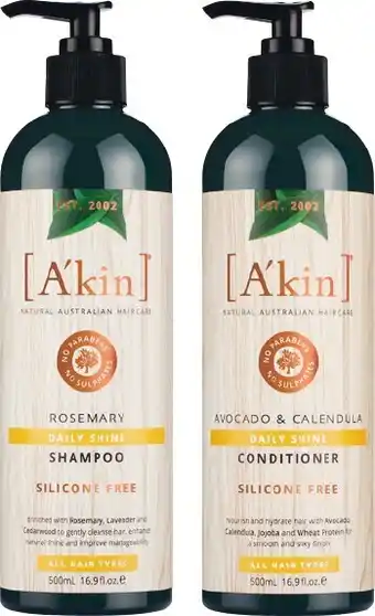 Woolworths A&#039;kin Shampoo or Conditioner 500ml offer
