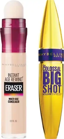 Woolworths Maybelline Instant Age Rewind Concealer 6ml or Colossal Big Shot Volumizing Mascara Baddest Black 9.5ml offer