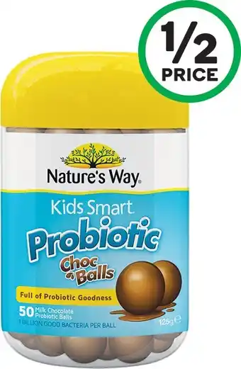 Woolworths Nature&#039;s Way Kids Smart Probiotic Choc Balls Pk 50* offer