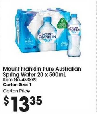 Campbells Wholesale Mount franklin pure australian spring water offer