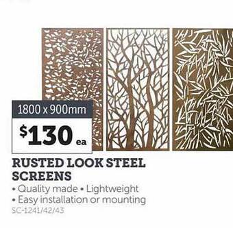 Stratco Rusted look steel screens offer