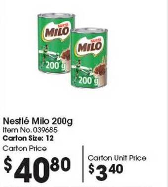 Campbells Wholesale Nestlé milo offer
