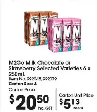 Campbells Wholesale M2go milk chocolate or strawberry offer