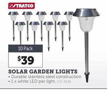 Stratco Solar garden lights offer