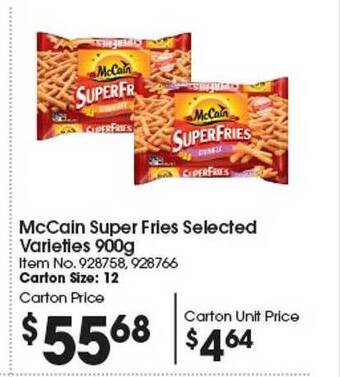 Campbells Wholesale Mccain super fries offer