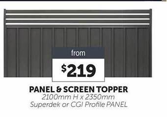 Stratco Panel & screen topper offer