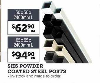 Stratco Shs powder coated steel posts offer