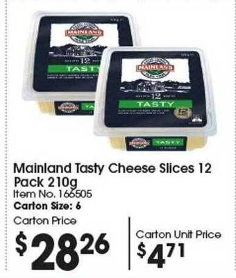 Campbells Wholesale Mainland tasty cheese slices 12 pack offer