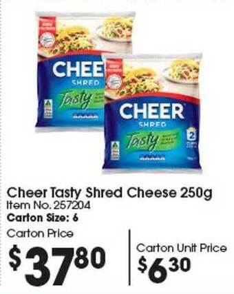 Campbells Wholesale Cheer tasty shred cheese offer