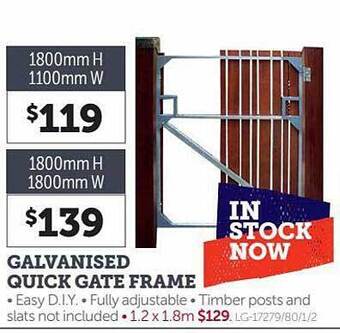 Stratco Galvanised quick gate frame offer