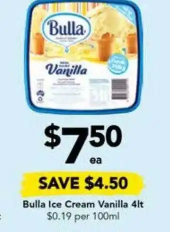 Drakes Bulla ice cream vanilla offer