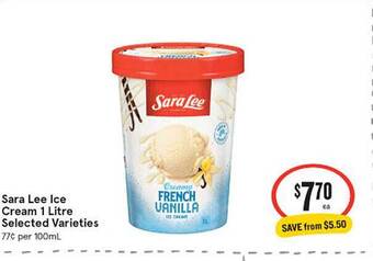 IGA Sara lee ice cream offer