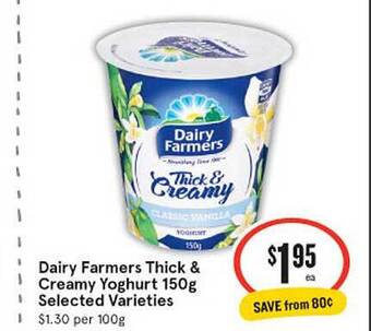 IGA Dairy farmers thick && creamy yoghurt offer