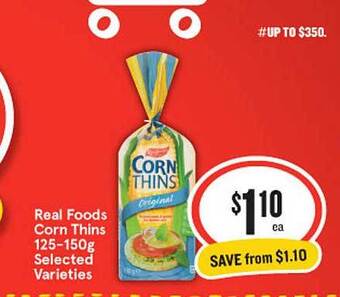 IGA Real foods corn thins offer