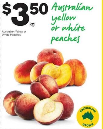Woolworths Australian yellow or white peaches offer