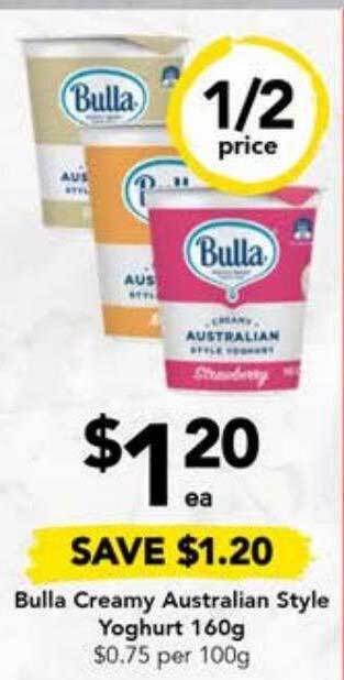 Drakes Bulla creamy australian style yoghurt offer
