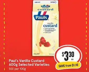 IGA Paul's vanilla custard offer