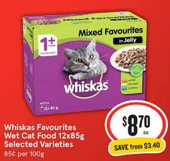 IGA Whiskas favourites wet cat food offer