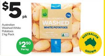 Woolworths Australian washed white potatoes offer