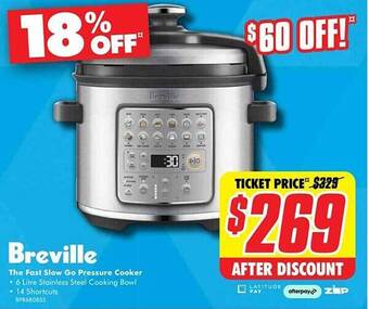 The Good Guys Breville the fast slow go pressure cooker offer