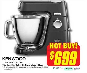 The Good Guys Kenwood titanium chef baker xl stand mixer - black offer