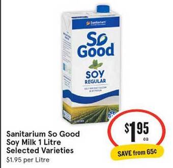 IGA Sanitarium so good soy milk offer