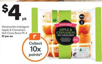 Woolworths Woolworths indulgent apple & cinnamon hot cross buns offer