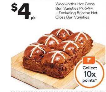 Woolworths Woolworths hot cross bun varieties offer