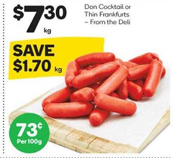 Don cocktail or thin frankfurts
