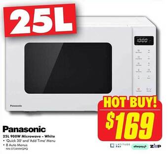 The Good Guys Panasonic 25l 900w microwave - white offer