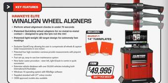 Burson Auto Parts Hawkeye elite winalign wheel aligners offer