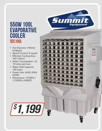 Burson Auto Parts Summit equipment 550w 100l eaporative cooler offer