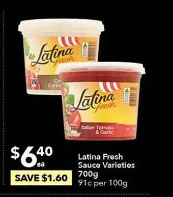 Latina fresh sauce varieties