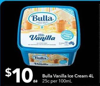 Ritchies Bulla vanilla ice cream offer
