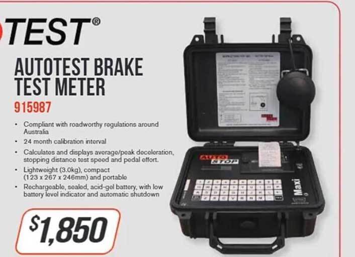 Autotest brake test meter offer at Burson Auto Parts