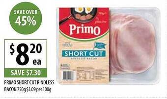 Supabarn Primo short cut rindless bacon offer