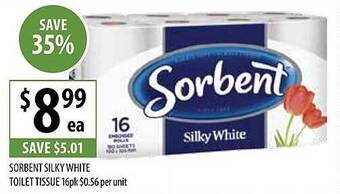 Supabarn Sorbent silky white toilet tissue offer