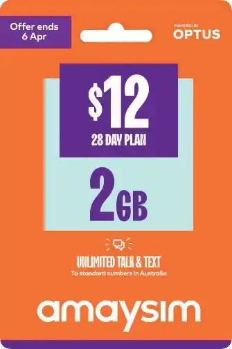 Coles amaysim $12 Prepaid SIM offer