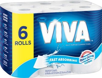 Coles Viva Paper Towel White 6 Pack offer